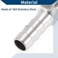 thumbnail image 5 of Unique Bargains Hose Barb Fittings with 2 Clamps Male Thread Compression Fitting for Air Water Oil Gas Fuel Stainless Steel 7/16" OD 1/4" BSPT 1 Set Silver Tone, 5 of 6