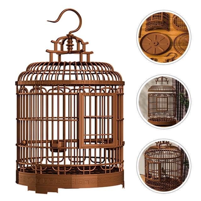 unbranded Jaula Portátil Para Pájaros Villa Amplia Color Marrón Para Viaje Y Hogar