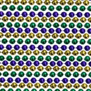 60" 14mm Round Metallic Purple, Gold and Green Mardi Gras Beads - Dozen (12 Necklaces)