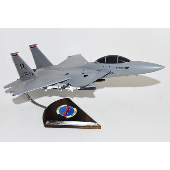 90th Aircraft Maintenance Unit AMU F-15E Model, 1/42nd (18") Scale, Mahogany, Fighter