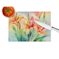 thumbnail image 3 of Lilies in Watercolor Glass Cutting Board Large 12 in x 15 in, 3 of 5