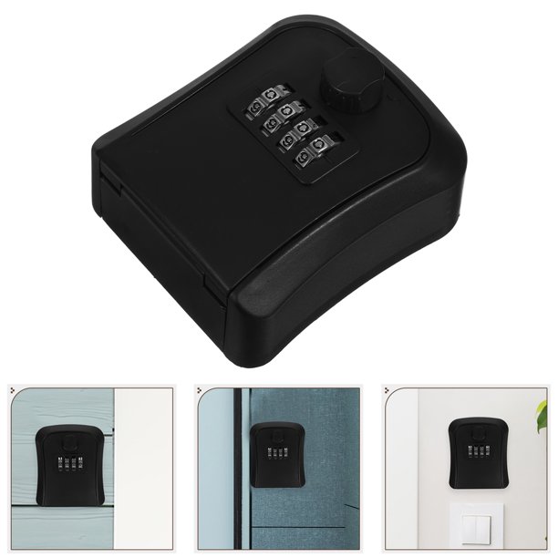 IFANLANDOR Caja De Seguridad Para Llaves Con Código Para Exteriores Montaje En Pared Color Negro Resistente ABS