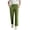 Green, variant on ZLBDYG Linen Pants Girls High Waist Carrot Straight Leg Summer Bottoms Teen Kids Drawstring Ankle Length Tapered Trousers Slacks