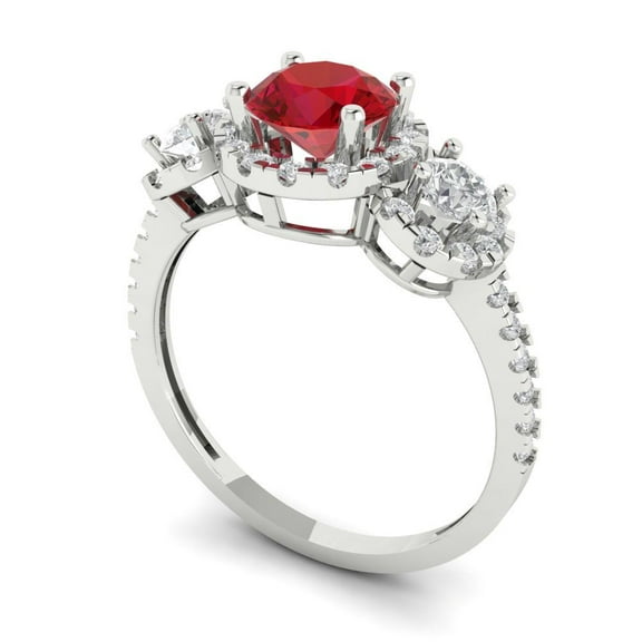 1.76ct Round Cut Blue Natural Swiss Blue Topaz 18k Pink Rose Gold Engraving Statement Bridal Wedding Halo Designer Ring Size 3.5