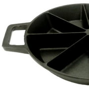 Bayou Classic 7478 10-in Cast Iron Wedge Cornbread Skillet Features Side Loop Handles For Easy Transport Bakes 8 Wedges of Cornbread