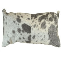 Set of 2 Gray And White Natural Cowhide Pillows