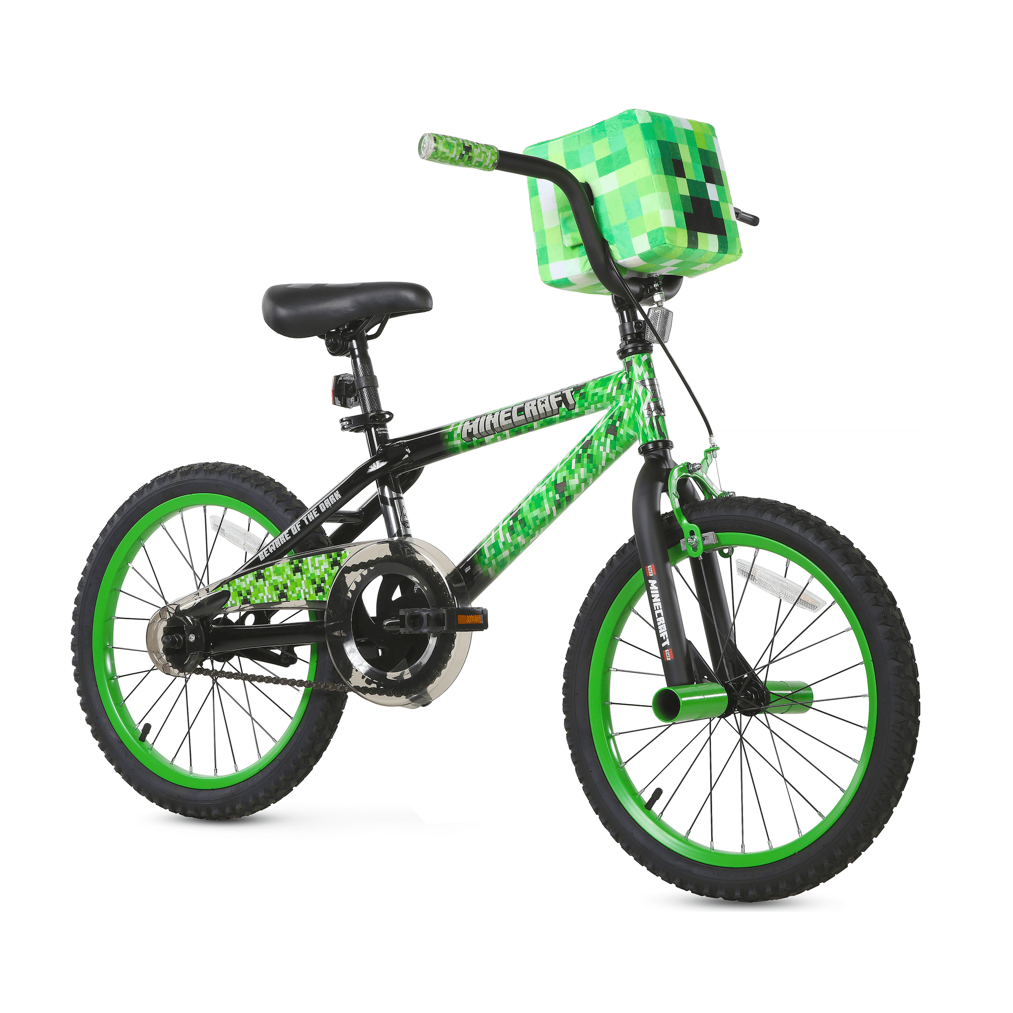 Dynacraft Minecraft Unisex 18-Inch BMX Bike for Kids Aged 6-9, Green