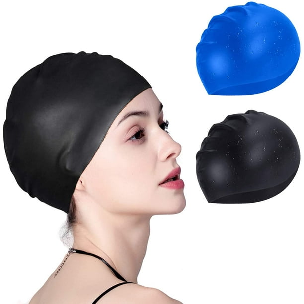 2 Pack Silicone Swim Caps,Waterproof Unisex Premium Silicone NoSlip
