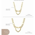 thumbnail image 4 of Jewelry Atelier Gold Filled Figaro Heart Necklaces – 14K Yellow Gold Filled Heart Pendant with Solid Figaro Chain for Women with Different Sizes (2.7mm, 4.5mm), 4 of 7