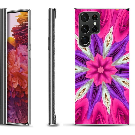 Slim-Fit Fashion Gel Phone Case for Samsung Galaxy S22 Ultra 5G, by OneToughShield ® - Kaleidoscope Rose