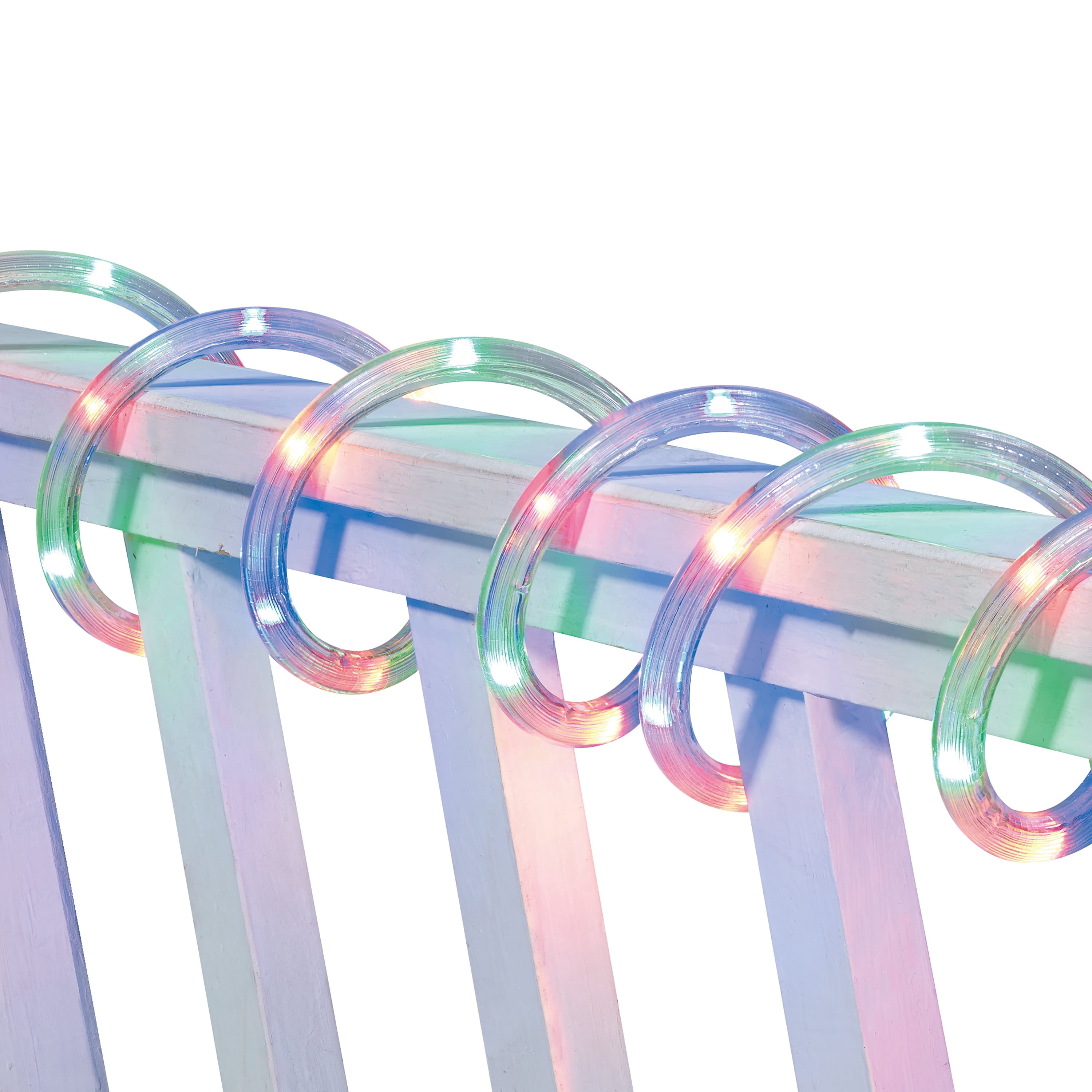 Indoor/Outdoor LED Super Bright Christmas Rope Lights, Multicolor, White Wire, 18', by Holiday Time