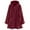 Wine, variant on HAiming Womens Fuzzy Hooded Jacket Coat Button down Lapel Collar Oversize Tops Fall Winter Soft Warm Clothes