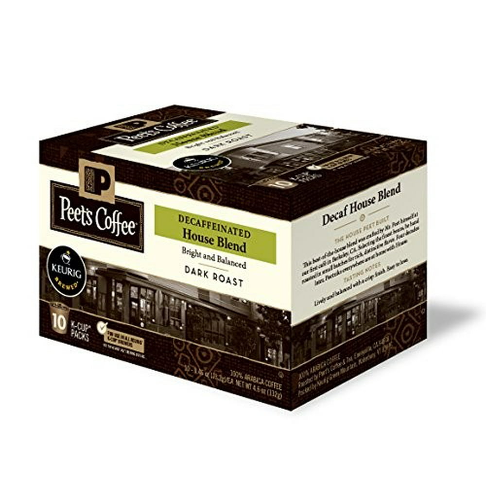 Peet's Coffee Decaf House Blend KCup Coffee Pods, 10 Count Walmart