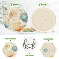 thumbnail image 4 of 6 Pcs Seashells Drink Coasters with Holder Absorbent Coaster Sets Cup Heat-Resistant Hot Pads Mats for Bar Table Protection, 4 of 7