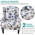 thumbnail image 6 of SHANNA Wingback Chair Slipcovers 2-Piece Stretch Fabric Wing Chair Cover with Cushion Cover Armchair Sofa Furniture Protector, 6 of 9
