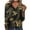 #0066-Khaki, variant on Uootdi Fall Fashion Must Haves Womens Cross V Neck Button Down Long Sleeve Gift Shirts Floral Printed Tunic Tops Fall Casual Outf