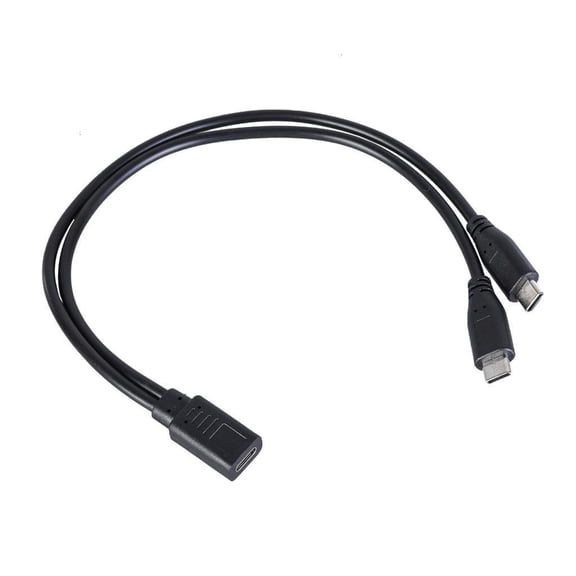 Portable Type C Female to Double Type C Male Y Splitter Type C Charging Cable for Efficient Power to Two Devices