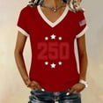 thumbnail image 3 of Vinsonshop Women Patriotic T-shirt USA 250th Anniversary 1776-2026 American Flag Graphic Tee America 250 Years Celebration Tops Memorial Day Shirts for Women Red XXL, 3 of 7