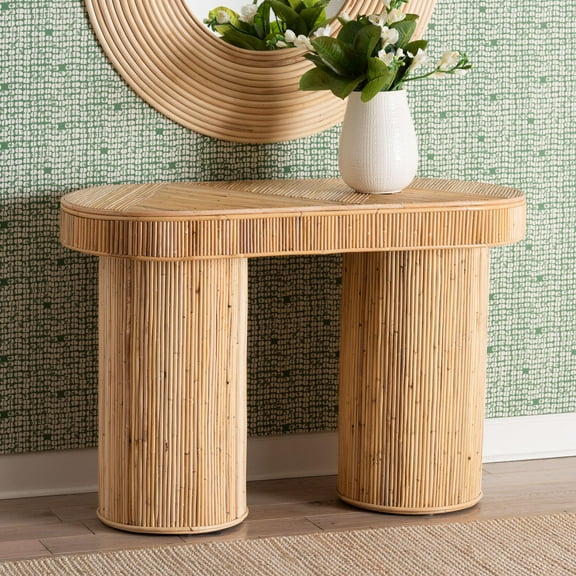 bali & pari Iryna Boho Console Table, One Size, Light honey