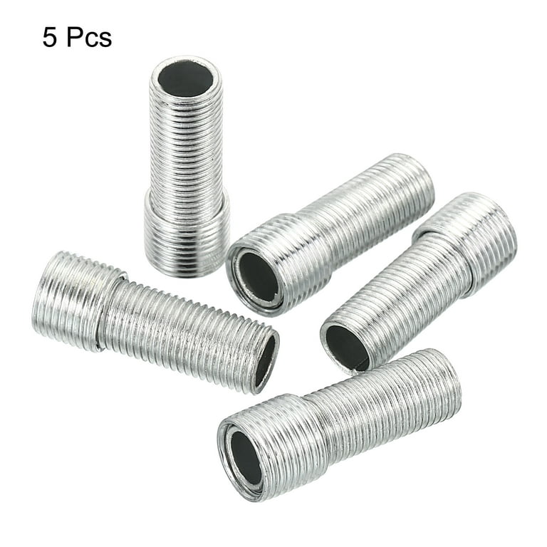 Uxcell M12 to M10 30mm Long Double Male Threaded Reducer Bolt Screw Fitting Adapter 5 Pack, Silver