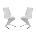 thumbnail image 4 of Casabianca Home Boulevard Set of 2 Polyurethane Leather Dining Chairs - White, 4 of 6