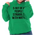 thumbnail image 4 of Funny People Struggle With Math Unisex Plus Fleece Graphic Hoodie Brisco Brands 2X, 4 of 5