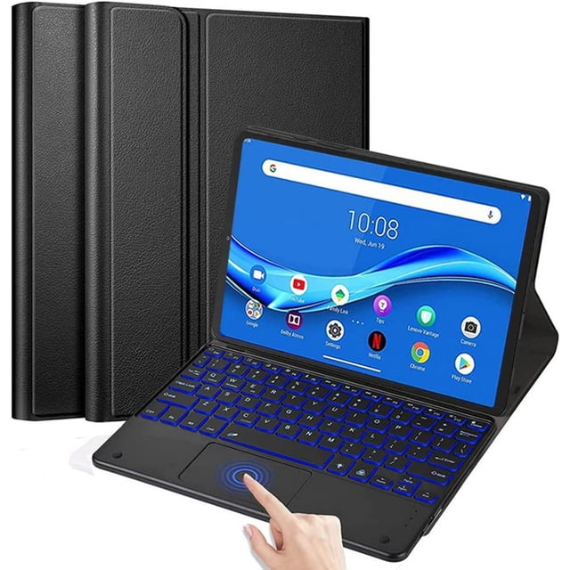 Funda de Teclado con Panel Táctil Retroiluminado para Lenovo Tab M10 Plus de 10.3 Pulgadas FHD Tablet (TB-X606F / TB-X606X), Teclado Inalámbrico Bluetooth Magnéticamente Desmontable para Lenovo M10