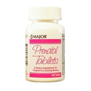 Major Prenatal Tablets 100 Ct 2 Pk | Prenatal Vitamins for Women | Fertility Supplements for Women | Pregnancy Pills | Dietary Supplement for Pregnant & Lactating Women | Multivitamin
