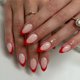 thumbnail image 1 of Set de uñas postizas adhesivas Wisewo rojo French tip almendra, 24 piezas, 1 of 7