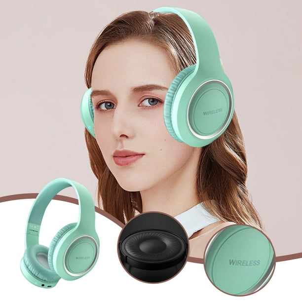 Auriculares Bluetooth, Auriculares inalámbricos, Auriculares Bluetooth, Auriculares, Teléfonos estéreo, Regalos para juegos inalámbricos, Auriculares, Altavoces Bluetooth 5.1 universales plegables