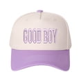 thumbnail image 5 of VERGIAC GOOD BOY Letter Embroidered Trucker Hat, Unisex Adjustable Snapback Mesh Cap for Daily Travel Outdoor Casual Wear, 5 of 10