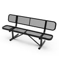 thumbnail image 2 of Flash Furniture 6' Outdoor Bench with Backrest, Commercial Grade Expanded Metal Mesh Seat and Backrest and Steel Frame in Black, 2 of 12