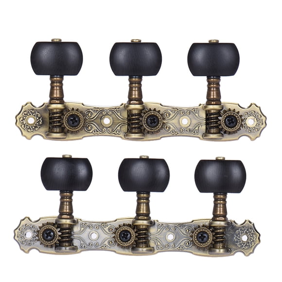 Alice 2 Pcs (L&R) Classical Guitar Tuning Peg Bronze Plated Acoustic Guitar Machine Heads 1 : 16 Tuning Keys Knobs String Tuners (AOS-022V3P)