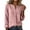 Pink, variant on Ashirexll Summer Tops for Women, Linen Button Down V-Neck Long Sleeve Top for Spring Summer