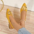 thumbnail image 4 of Women's Summer Dress Flats - Comfortable Pointed Toe Ballet Shoes for Woman - Soft Suede Slingback Flats Yellow 6.5(38), 4 of 9