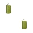 thumbnail image 4 of Sonducket Funda de cuero para llaves, tarjetero, monedero con cremallera, billetera, soporte Universal, bolsa Premium de moda para hombres y Verde 2piezas, 4 of 6