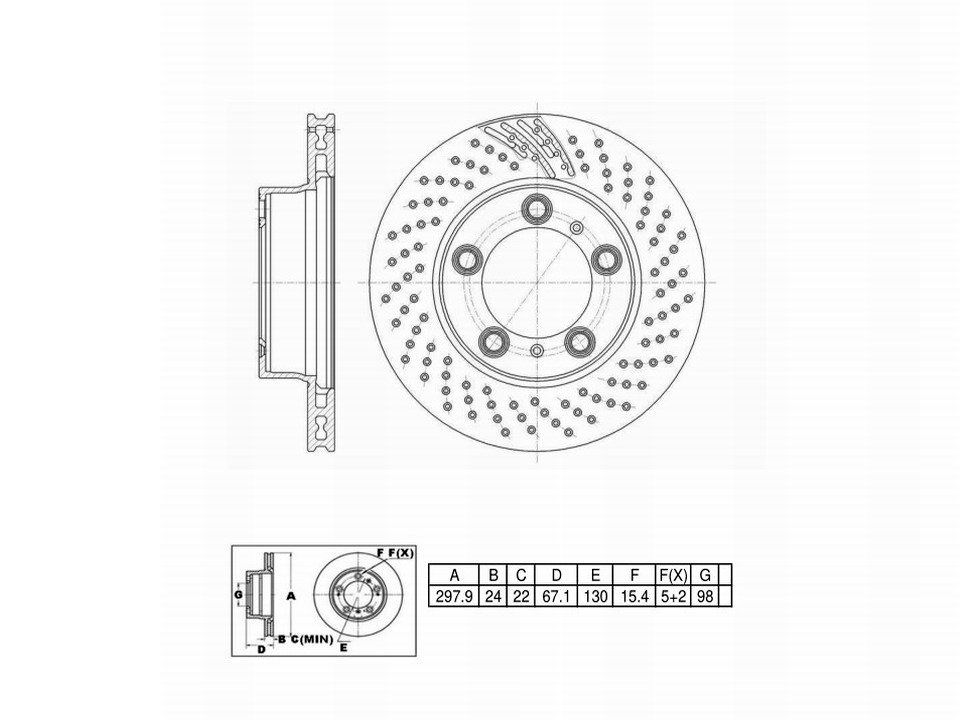 Winstop Brake Rotor, Front Right WS251965, Porsche Boxster 2008-2005