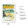 thumbnail image 2 of Hawaii - Waikiki Beach - United Air Lines - Vintage Airline Travel Poster by Allen Beck c.1970s - Fine Art Rolled Canvas Print 27in x 40in, 2 of 4