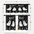 thumbnail image 2 of Halloween Cute Ghost Kitchen Window Curtains Valance and Tier Set 36 Inch, Funny Boo Black 3 Piece Window Treatment Tiers for Living Room Bedroom Kitchen Decor Drapes, 2 of 6