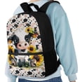 thumbnail image 4 of Yuyamidu Cow Print Backpack for Kids Sunflower Book Bag for 3th Grade Elementary School Backpacks Teenagers 17 Inch Bookbag Girls Schoolbags 8-10 Years, 4 of 6