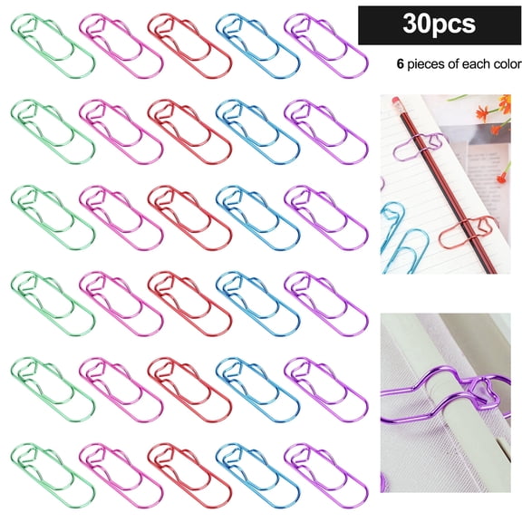 Metal Pen Clips, EEEkit 30pcs Paperclip Pen Holders for Notebooks and Papers, Stainless Steel Metal Pen Clip Holder and Pen Holder Clip