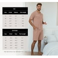 thumbnail image 3 of GIRUNS Mens Pajamas Sets Summer Sleepwear Modal Soft Loungewear Short Sleeve and Shorts 2 PCS PJ Sets Khaki L, 3 of 8