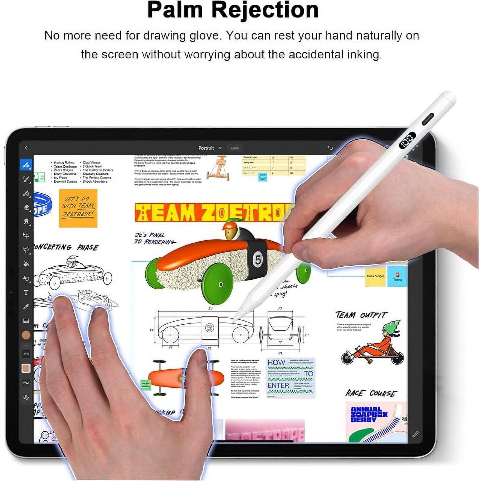 Kapasocap iPad Stylus Pen with 3 Replaceable Tips, for iPad Pro and iPad Air