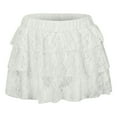 thumbnail image 4 of Riforla Layered Stacked Sexy Fashion Hottie Lace Miniskirt Girl Womens Skirts White S, 4 of 5