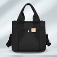 thumbnail image 4 of Bolso Mujer Lona Bandolera Simple Sólido Hobo Adolescente Niñas Monedero Negro, 4 of 7