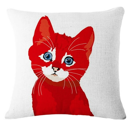 Meigar Decorative Throw Pillow Covers Clearance 18x18 Inches Cat