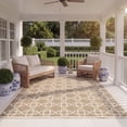 thumbnail image 4 of SAFAVIEH Courtyard Carol Geometric Indoor/Outdoor Area Rug, 6'7" x 9'6", Brown/Beige, 4 of 14