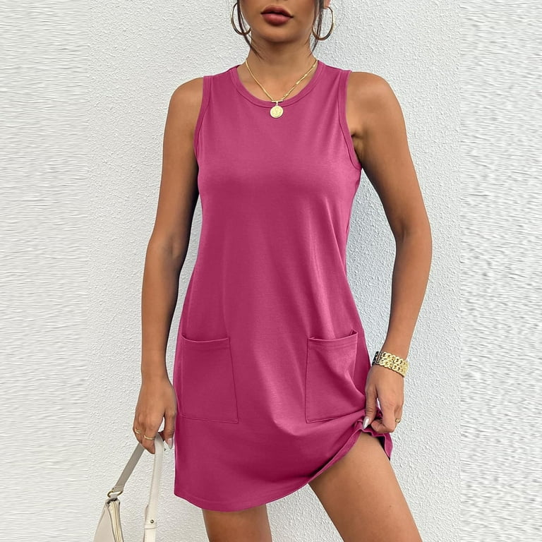 Hot pink tank top dress hotsell