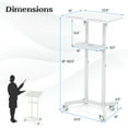 thumbnail image 3 of Spaco Mobile Lectern Podium Height-adjustable Rolling Laptop Cart with Tilting Top Storage Tray-White, Office Furniture, Portable Desk for Home and Office, 3 of 7