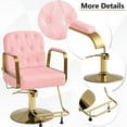 thumbnail image 7 of KIGOTY Reclining Salon Chair with Adjustable Backrest, Heavy Duty Barber Chair with Durable Steel Frame, 360 Degrees Swivel Stylist Chair, Pink, 7 of 7